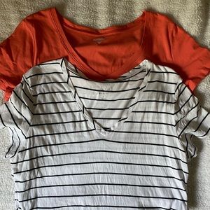 Lot of two short sleeve maternity shirts